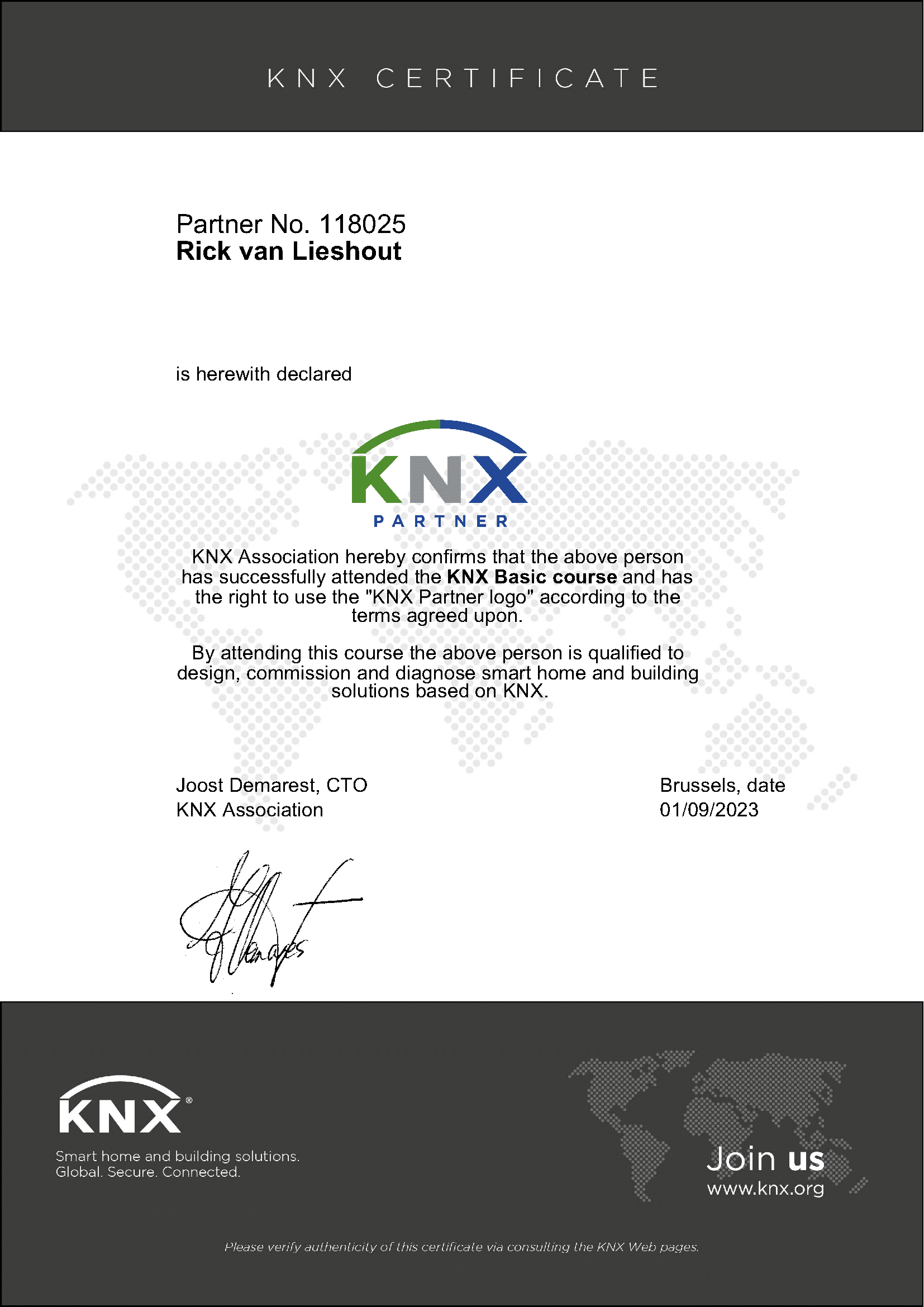 KNX certificaat